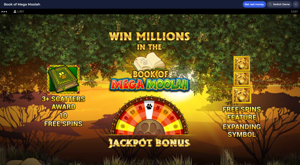 Book Of Mega Moolah Slots