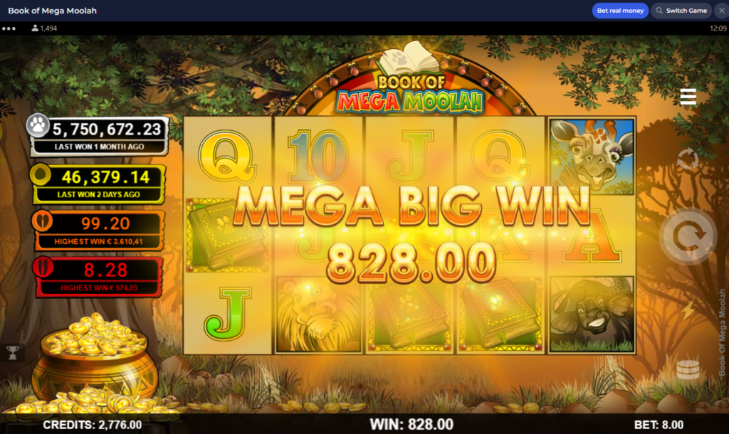 Book Of Mega Moolah Big Win