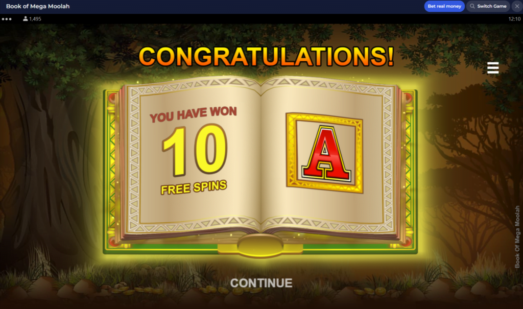 Book Of Mega Moolah Free Spins