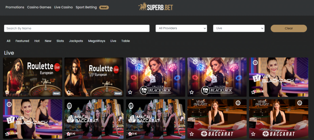 Superb.Bet Live Casino