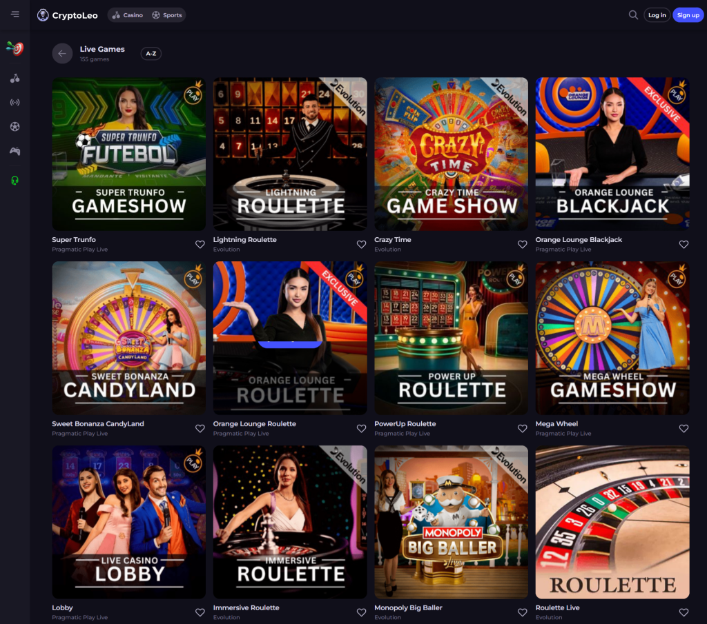 CryptoLeo Live Casino Games