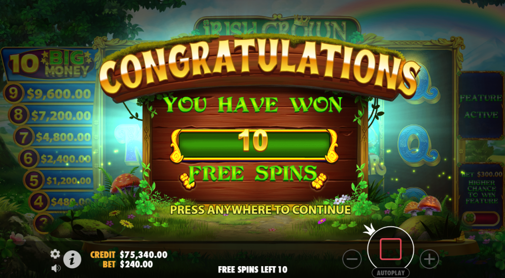 Irish Crown Free Spins