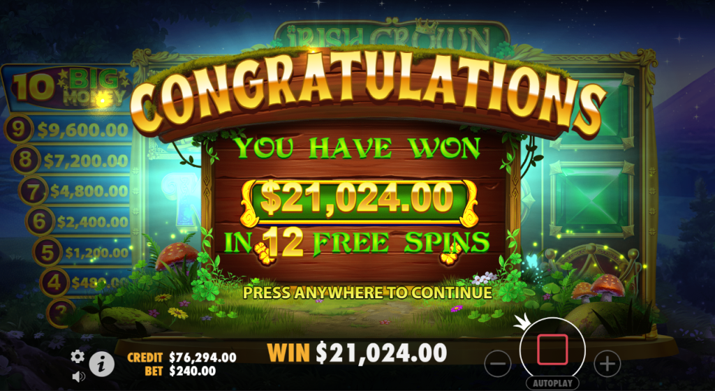 Irish Crown Win