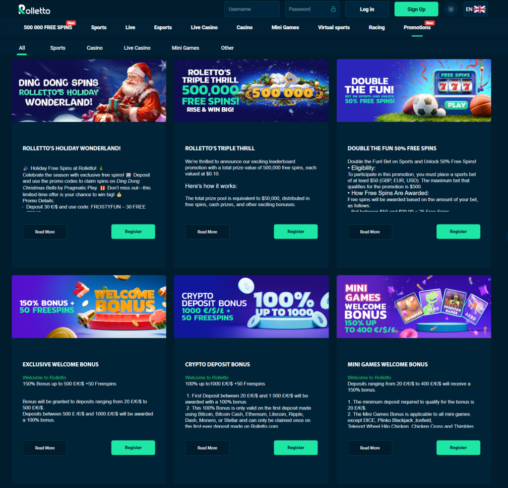 Rolletto Casino Promotions