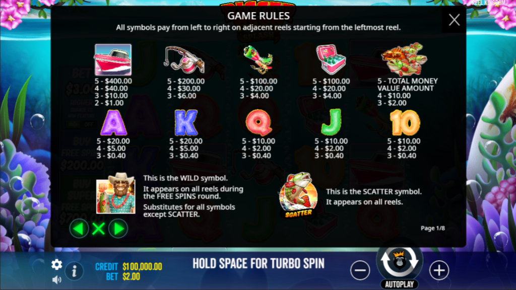 Bigger Bass Splash Game Symbols